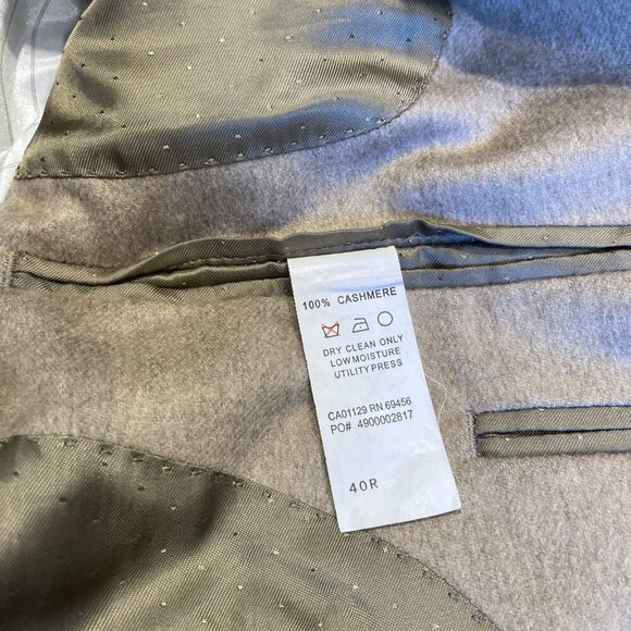 Joseph & Lyman Cashmere Blazer Sport Coat Men 40R Beige Two Button Ventless EUC - Picture 9 of 14